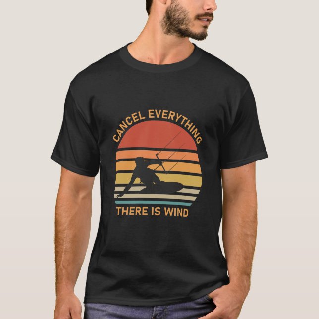Camiseta Cancele tudo que há vento - Kitesurfing (Frente)