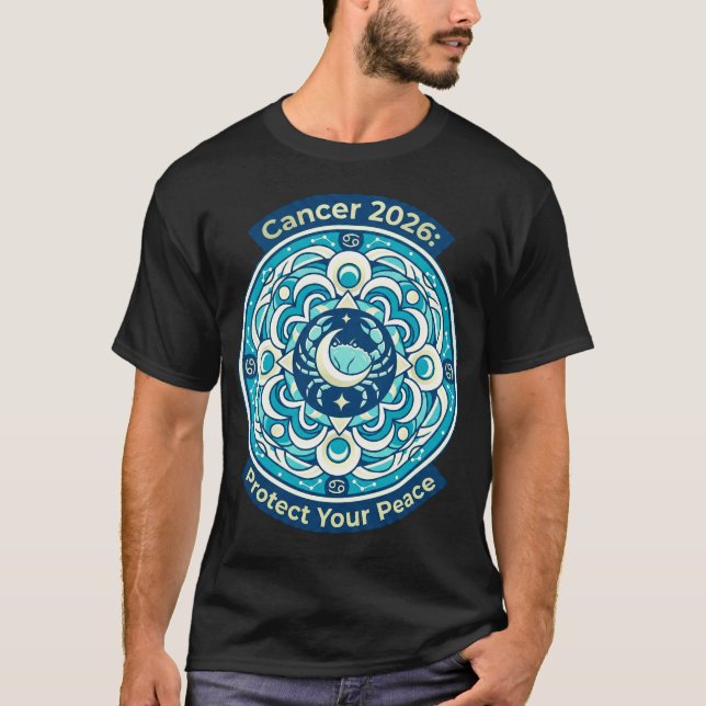 Camiseta Cancer 2026 Moonlit Crab Zodiac Mandala | Protect  (Frente)