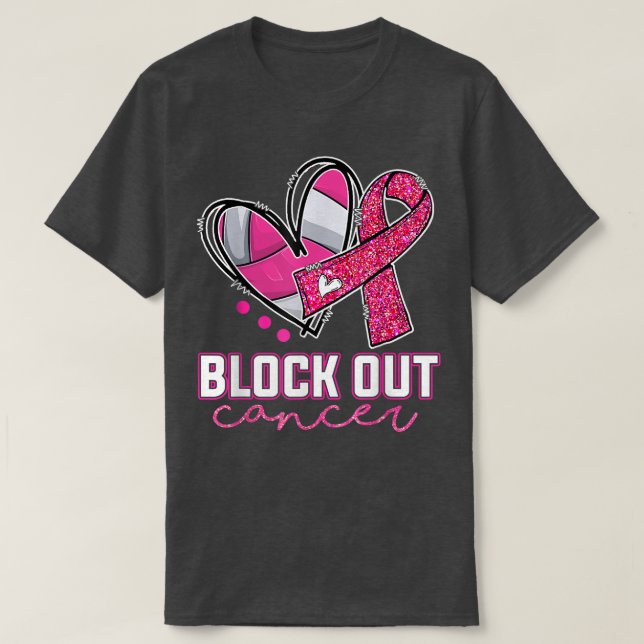 Camiseta Cancer A do Jogador de Voleibol de Cancer Bloquead (Frente do Design)