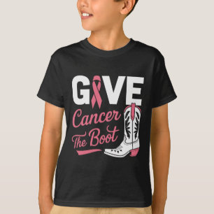 Camiseta Cancer A Fita Rosa Do Câncer Da Mama Da Boot Cowgi