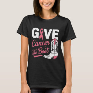 Camiseta Cancer A Fita Rosa Do Câncer Da Mama Da Boot Cowgi