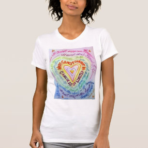 Camiseta Cancer Arco-Íris Coração e Cancer Não Podem Fa