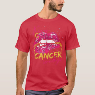 Camiseta Cancer Beijo Adeus Lábios Rosa Cancer De Mama Aw