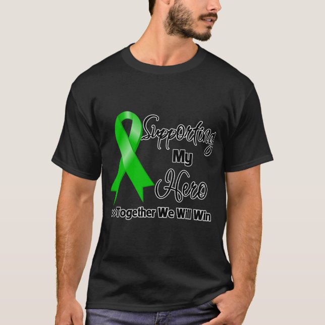 Camiseta Cancer Bile Duct Que Suporta O Meu Herói (Frente)
