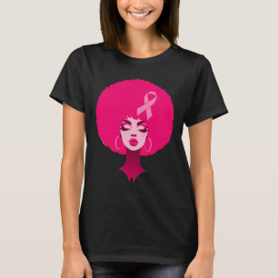 Camiseta Cancer Black African American Women Suporta Rosa 3