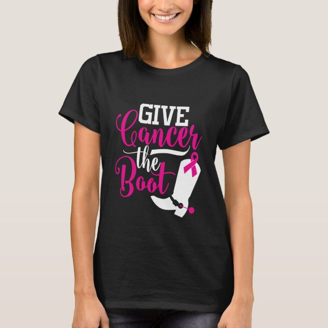 Camiseta Cancer| Cancer De Boot Cowboy (Frente)
