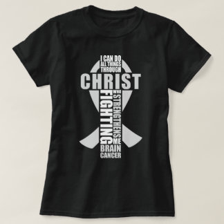 Camiseta Cancer-Cérebro Cristão Eu Posso Fazer Tudo