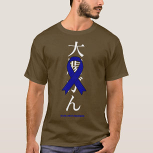 Camiseta Cancer Colon Consciência Azul Fita Japonesa Presen