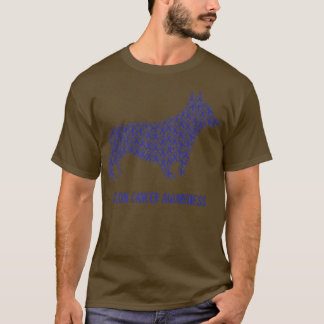 Camiseta Cancer Colônico Consciência Azul Fita Sobrevivente