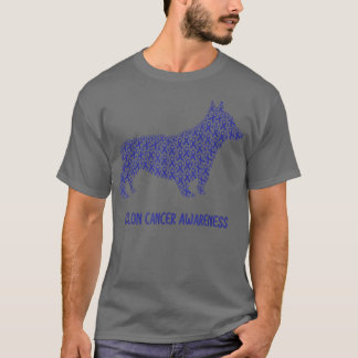 Camiseta Cancer Colônico Consciência Azul Fita Sobrevivente