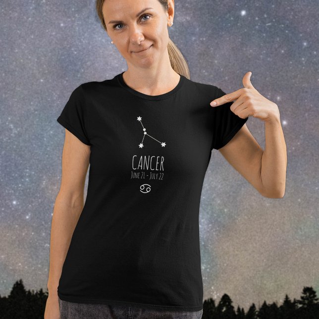 Camiseta Cancer | Constelação Zodiac Personalizada T-Shirt (Criador carregado)