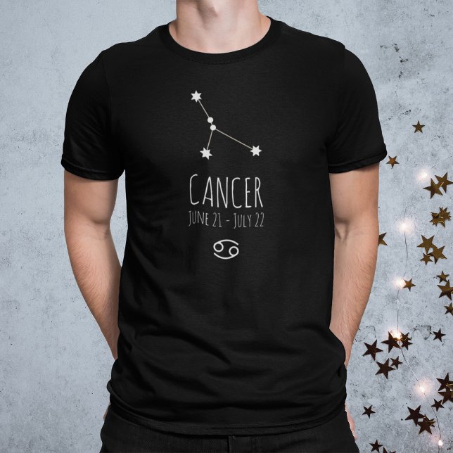 Camiseta Cancer | Constelação Zodiac Personalizada T-Shirt (Criador carregado)