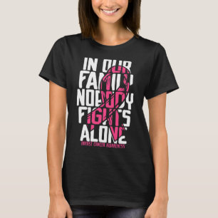 Camiseta Cancer da Família Rosa-apoio ao cancer de mama Aw