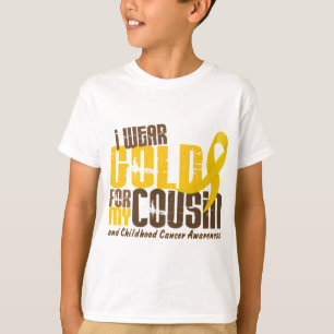 Camiseta Cancer da infância EU VISTO o OURO PARA MEU PRIMO