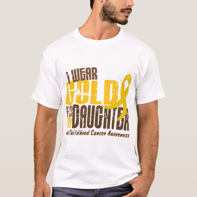 Camiseta Cancer da infância EU VISTO o OURO PARA MINHA (Frente)