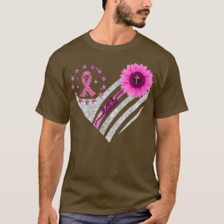 Camiseta Cancer da mama Consciência da flor da pele do sol 