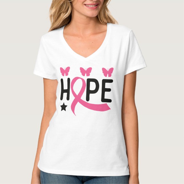Camiseta Cancer da Mama do Guerreiro de Fita Rosa  (Frente)
