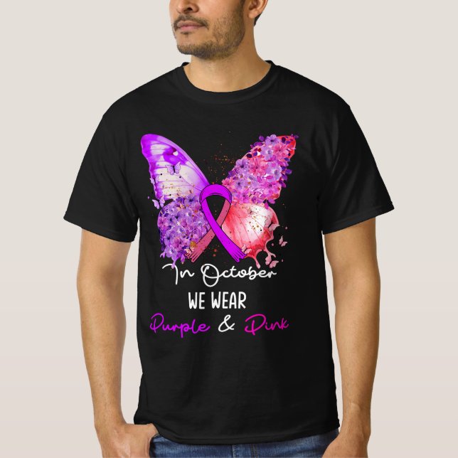 Camiseta Cancer Da Mama E Bumbum De Consciência Da Violênci (Frente)