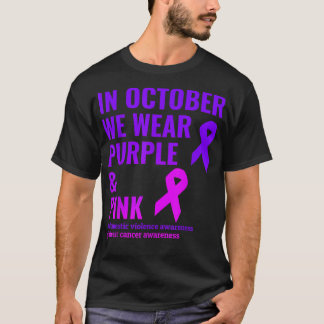 Camiseta Cancer da Mama e Consciência da Violência Doméstic