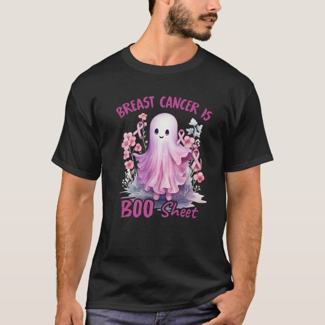 Camiseta Cancer Da Mama É Dia de as Bruxas engraçado Rosa G (Frente)