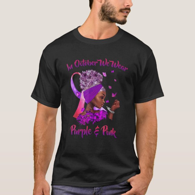 Camiseta Cancer Da Mama E Sensibilização Para A Violência D (Frente)