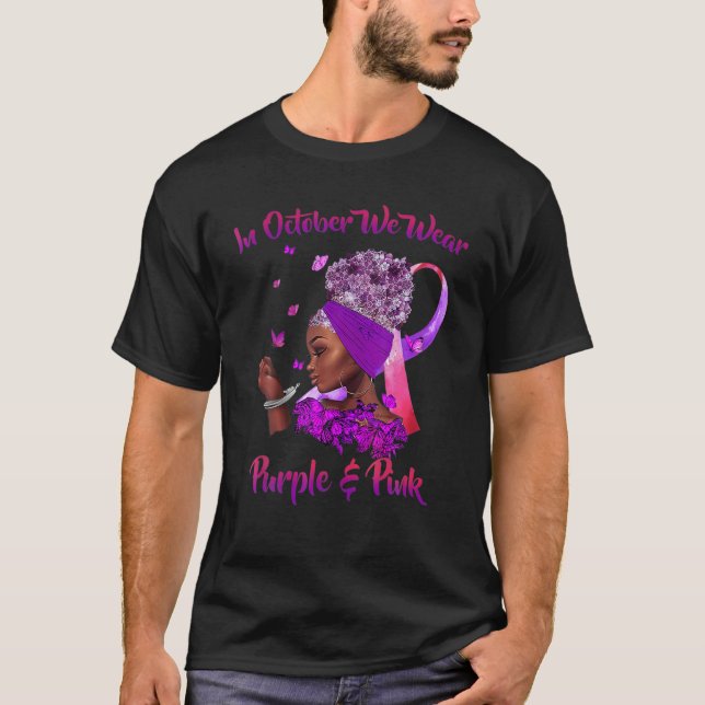 Camiseta Cancer Da Mama E Sensibilização Para A Violência D (Frente)