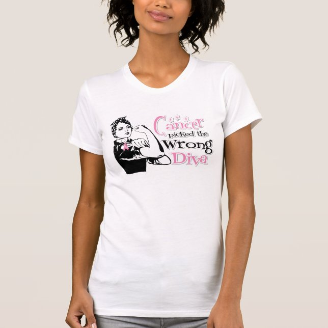 Camiseta Cancer Da Mama Escolheu A Diva Errada (Frente)