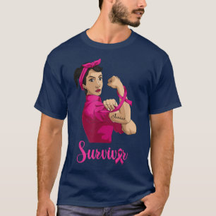 Camiseta Cancer da mama Latina, Sobrevivente Forte