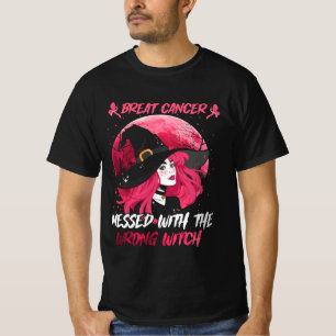 Camiseta Cancer Da Mama Mensado Com O Chapéu Errado Da Brux