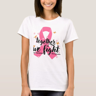 Camiseta Cancer da mama Mês juntos lutamos