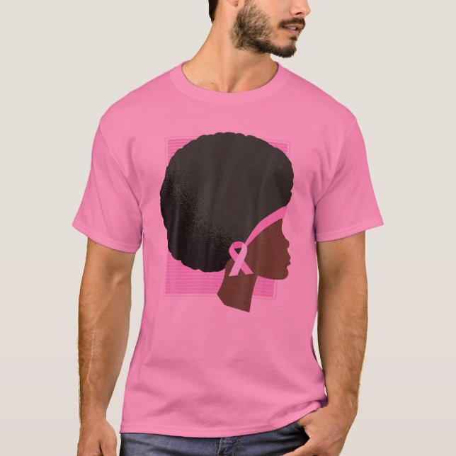 Camiseta Cancer da Mama Mulheres Negras-Americanas Apoiam (Frente)