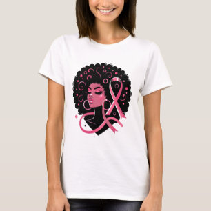 Camiseta Cancer da Mama Mulheres Negras-Americanas Apoiam
