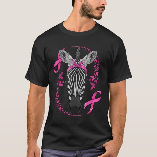 Camiseta Cancer de Bandana Rosa para a Consciência do Cance (Frente)
