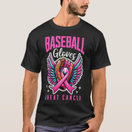 Camiseta Cancer de Beisebol com luvas