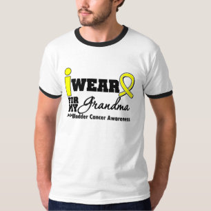 Camiseta Cancer de bexiga eu visto a fita amarela para