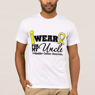 Camiseta Cancer De Bexiga Visto Fita Amarela Para Meu Tio