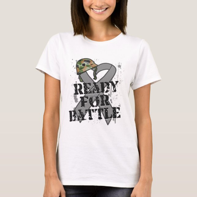 Camiseta Cancer De Cérebro Pronto Para A Batalha (Frente)