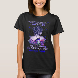 Camiseta cancer de cólon borboleta guerreiro eu sou a temp