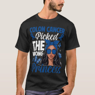 Camiseta Câncer de Cólon Escolheu as Princesas Mulheres Men