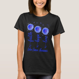 Camiseta cancer de dois-pontos fé esperança amor flor de 