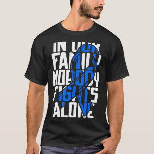 Camiseta Cancer de dois pontos Suporte Cancer azul de dois