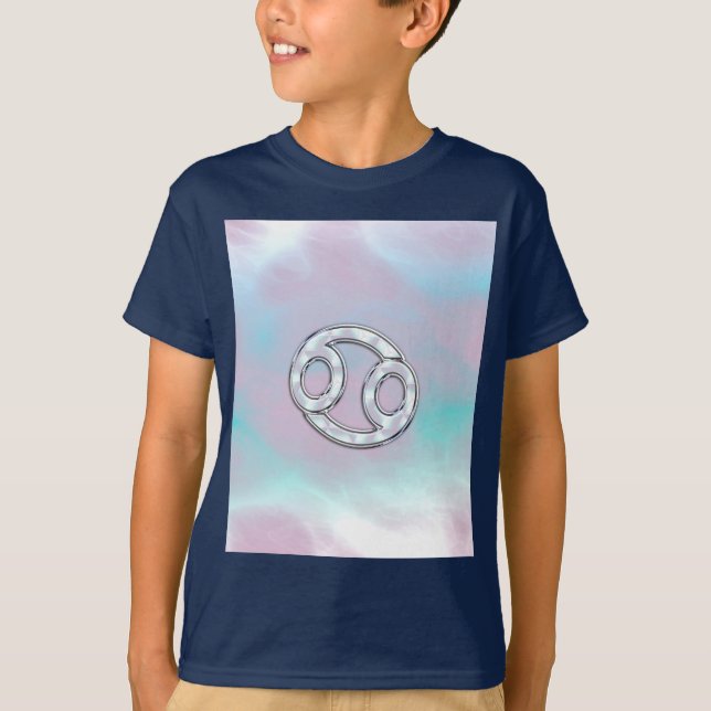 Camiseta Cancer de Estilo Pérola Decor de Sinal Zodiac (Frente)