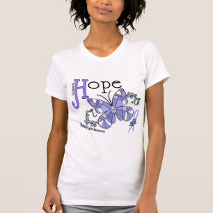 Camiseta Cancer de estômago da borboleta do vitral
