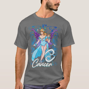 Camiseta Cancer de Fadas de Fada de Aniversário de cancer