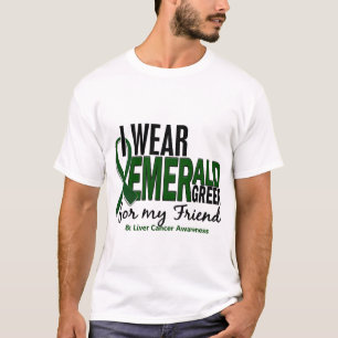 Camiseta Câncer de figado eu visto o verde esmeralda para