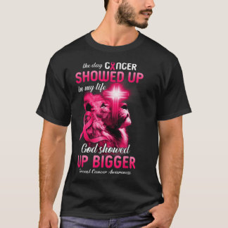 Camiseta Cancer de Fita Rosa Cristão de Leão Cruzado de Fit