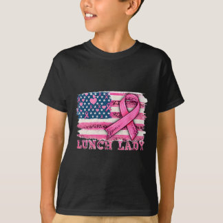 Camiseta Cancer de Fita Rosa Rosa de Bandeira Lady American