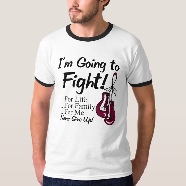 Camiseta Cancer de garganta eu estou indo lutar (Frente)