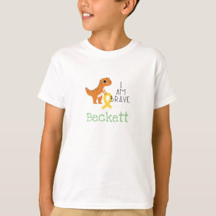 Camiseta cancer de infância. corajoso.nome personalizado-Cr