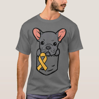 Camiseta Cancer de Infância do Bulldog Francês - Pocket Rib